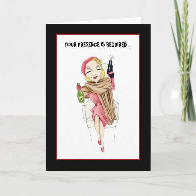 Femme Fatale Murder Myasty-inbjudningskort Inbjudan (Framsida)