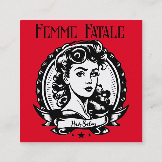 Femme Fatale personalize Fyrkantigt Visitkort (Framsida)