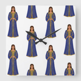 Femme marocaine en Motif Caftan Fyrkantig Klocka