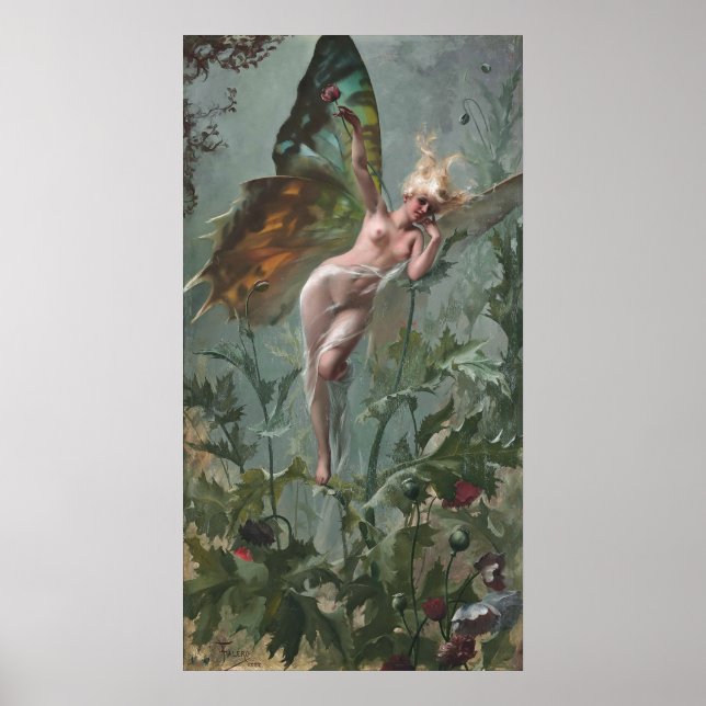 Femme Papillon, av Luis Ricardo Falero Poster (Framsidan)