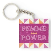 Femme Power - Lesbisk Flagga-nyckelkedja för Färg