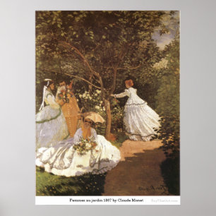 Femmes au jardin 1867 av Claude Monet Poster