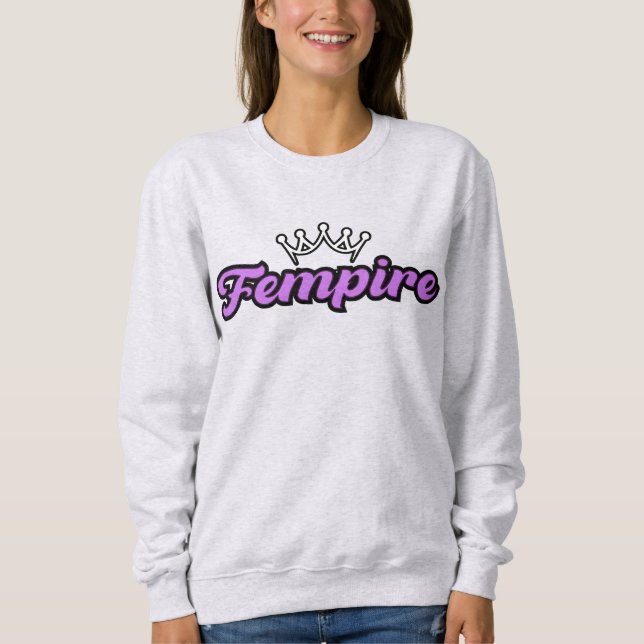 FEMPIRE Logo Purple–Crown Empowerment Design T Shirt (Framsida)