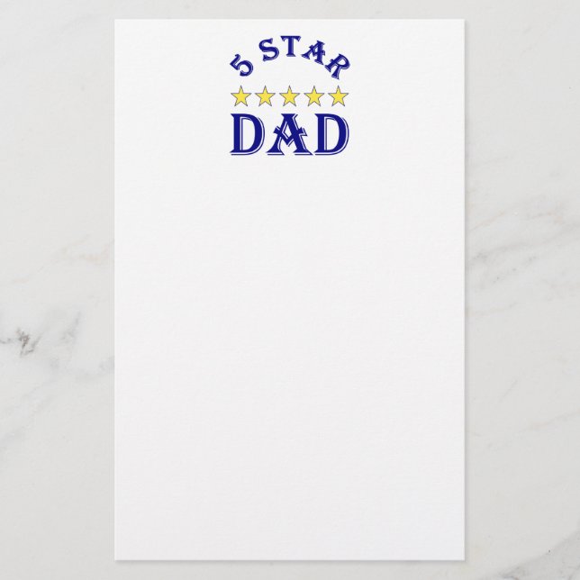 Femstjärnig Pappa Brevpapper (Framsida)