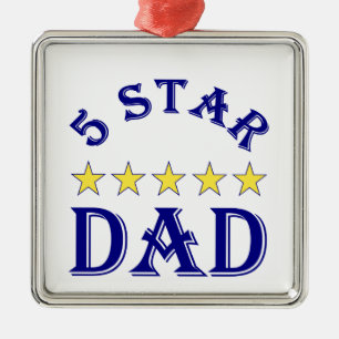 Femstjärnig Pappa Julgransprydnad Metall