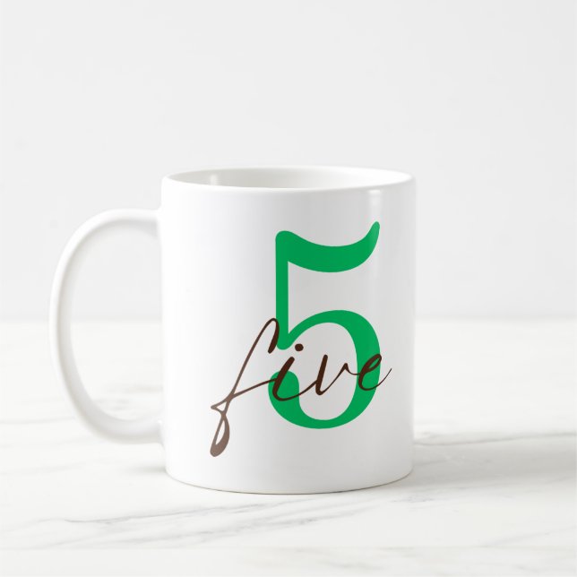 Femte 5-årsjubileum med personalisering kaffemugg (Vänster)