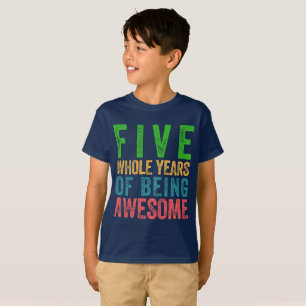 Femte 5th unge för årig födelsedagsfest 5 t shirt