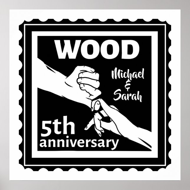 Femte årsdagen av Bröllop-årsdagen för händer Poster (Framsidan)