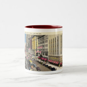 Femte Ave., New York City vintage Två-Tonad Mugg