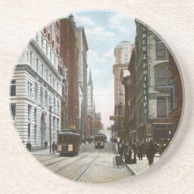 Femte Ave- och Wood Street-Vintagen Underlägg (Framsidan)