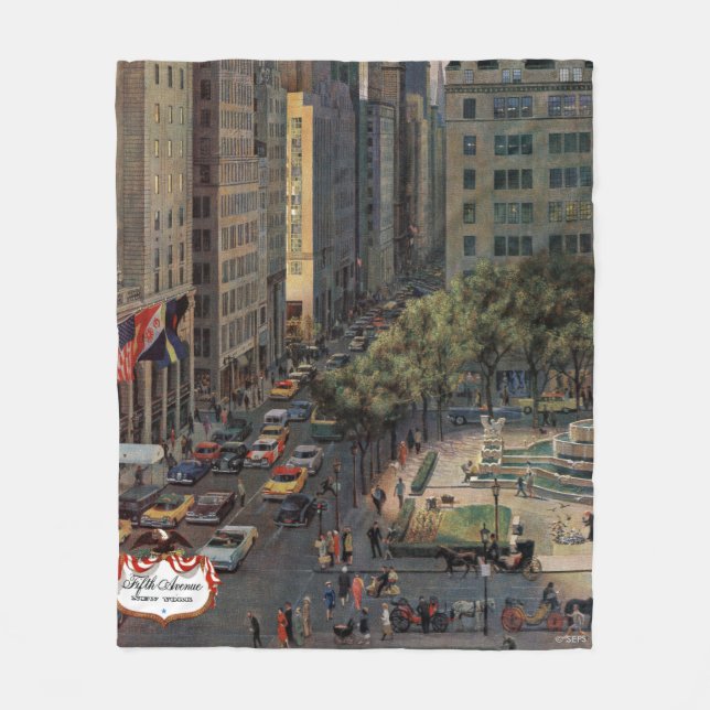 Femte Avenue av John Falter Fleecefilt (Framsidan)