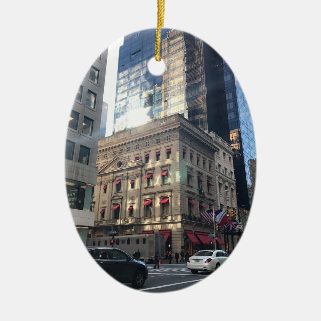 Femte Avenue New York City NYC Department Store Julgransprydnad Keramik (Framsidan)