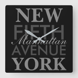 Femte Avenue New York Fyrkantig Klocka
