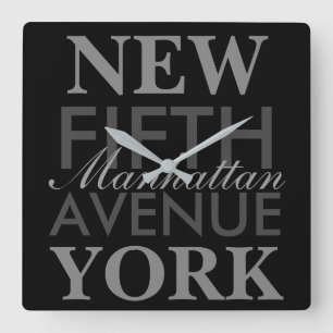 Femte Avenue New York Fyrkantig Klocka