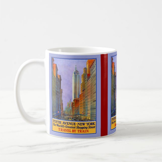 Femte Avenue New York World Worlds Greatest Shoppi Kaffemugg (Vänster)