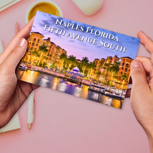 Femte Avenue South Neaples Florida Postcard Vykort