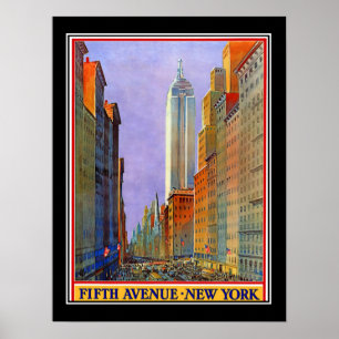 Femte avenyn New York Art Deco Vintage Affisch