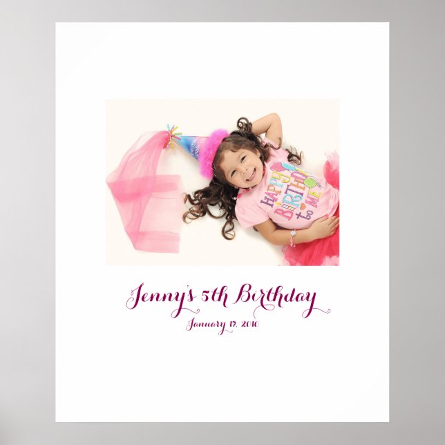 Femte barnfödelsedag 5:e tecknet in Party Board 5 Poster (Framsidan)