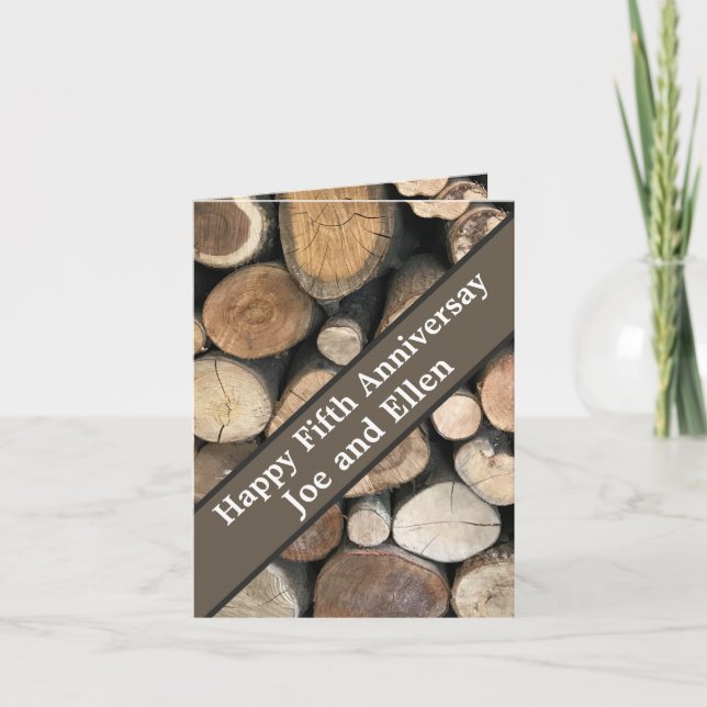 Femte Bröllop-årsdagen redigerbar Kort (Framsida)