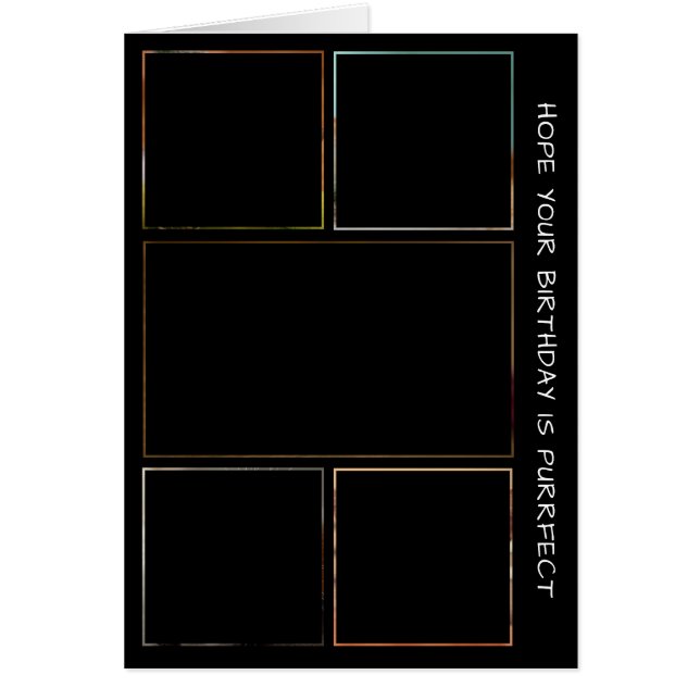 Femte CAT-foto-födelsedagskort OBS Kort (Framsidan)