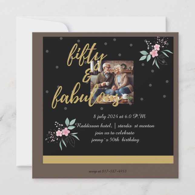 Femte fantastiska födelsedag inbjudningar (Framsida)