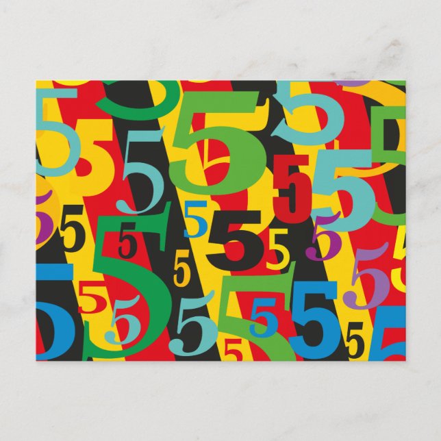 Femte, femtiofemte eller femtionde födelsedag elle vykort (Framsida)