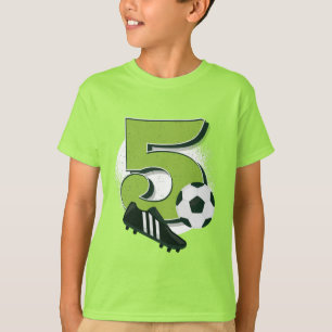 Femte födelsedag Kärlek Fotbollsskor Grönt T Shirt