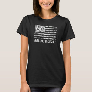 Femte födelsedag Vintagen USA flagga Fantastisk se T Shirt