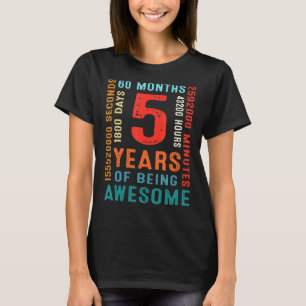 Femte födelsedagen 5 år gammal 5 år gammal Fantast T Shirt