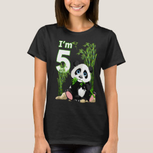 Femte födelsedagen 5 år gammal Party-djurpanda 8 T Shirt