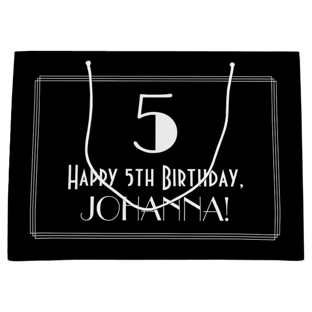 Femte födelsedagen: Art Deco Inspired Stil "5", Na (Framsidan)