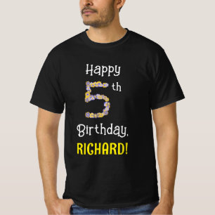 Femte födelsedagen: Blommigt Flowers Number "5" + T Shirt