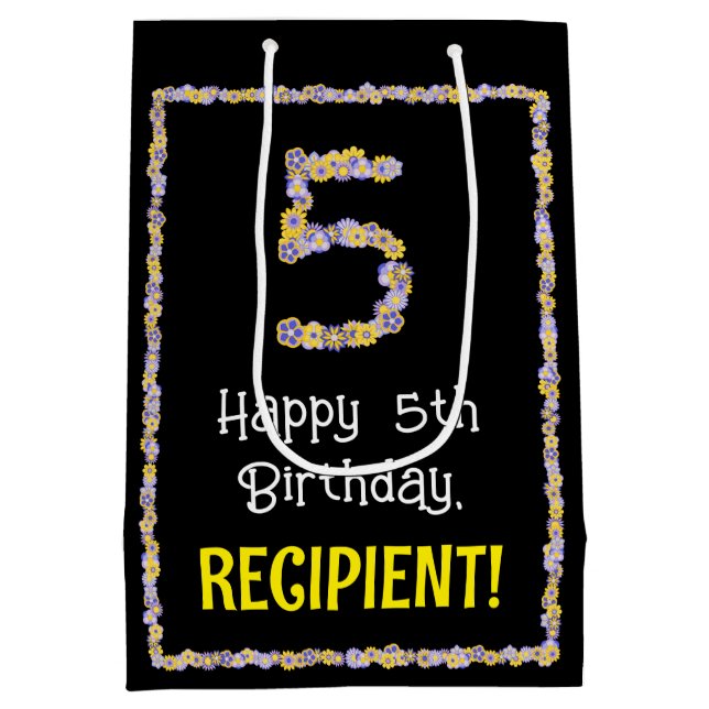 Femte födelsedagen: Blommigt Flowers Number, eget  (Baksidan)