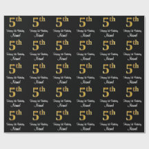 Femte födelsedagen: Elegant Luxurious Faux Guld Se