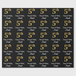 Femte födelsedagen: Elegant Luxurious Faux Guld Se Presentpapper