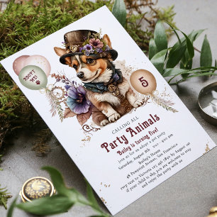 Femte födelsedagen: Puppy Hund Pet Adoption Party Inbjudningar