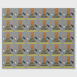 Femte födelsedagen: Spooky Halloween Theme + anpas Presentpapper