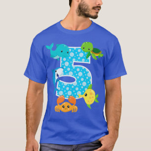 Femte Födelsedagsfesten 5 år Gammal fisk Aquarium T Shirt