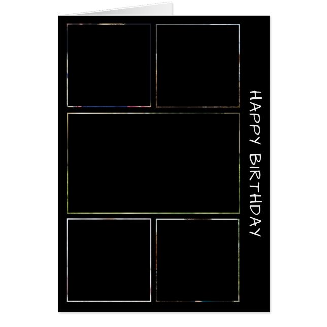 Femte födelsedagskort för foto OBS kort (Framsidan)