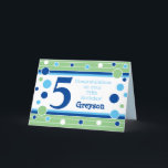 Femte födelsedagskortet! Personligen! Kort<br><div class="desc">Personlig gratulerar på femårsdagen!</div>