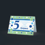 Femte födelsedagskortet! Personligen! Kort<br><div class="desc">Personlig gratulerar på femårsdagen!</div>