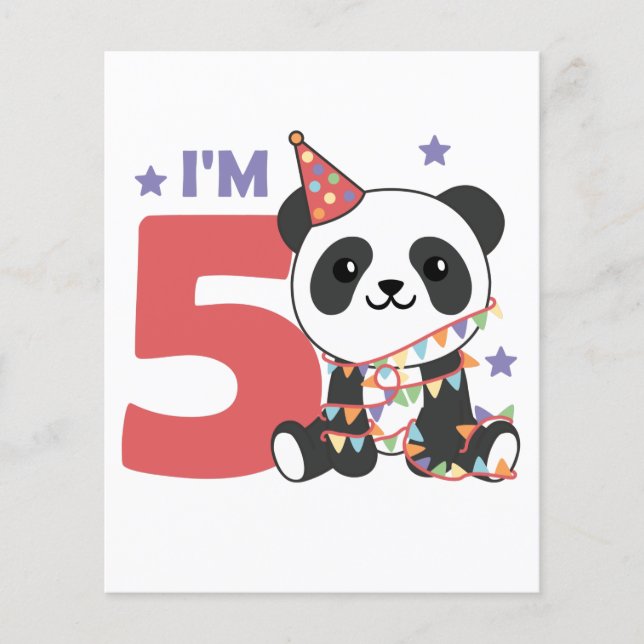 Femte födelsedagspressen Panda-För barn 5 år (Framsida)