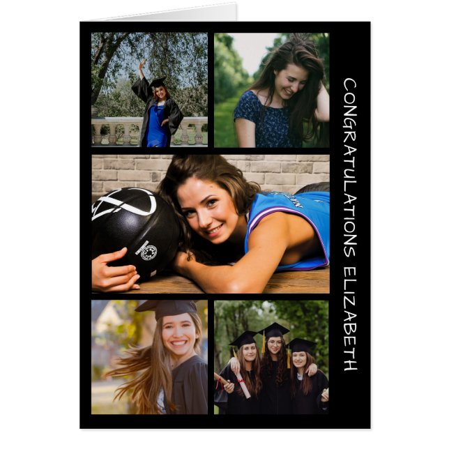 Femte foto Studenten Collage Birthday Card OBS Kort (Framsidan)