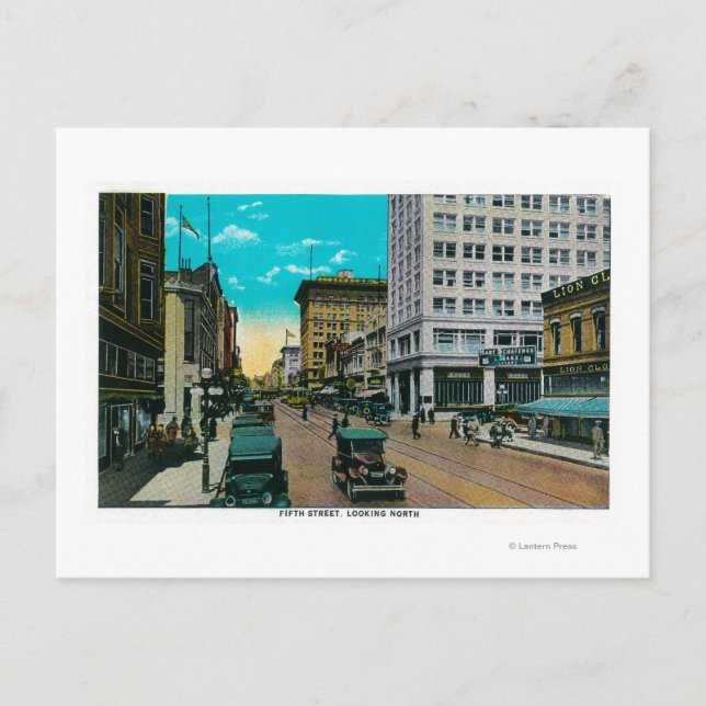 Femte gatan Tittar norr, San Diego Vykort (Framsida)