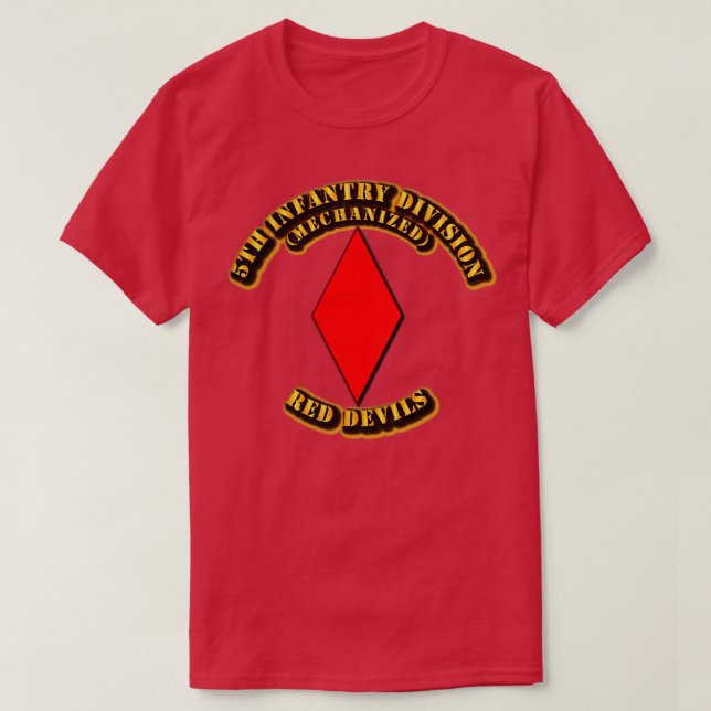 Femte infanteridivisionen Red Djävulen T Shirt (Design framsida)