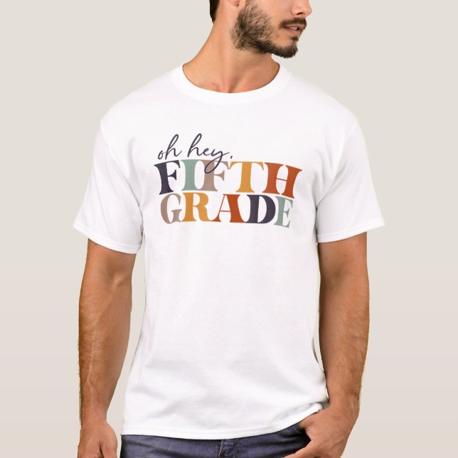 Femte Klass Back to school för lärare och T Shirt (Framsida)