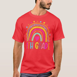 Femte Klass Boho Rainbow Teacher Student i förra d T Shirt