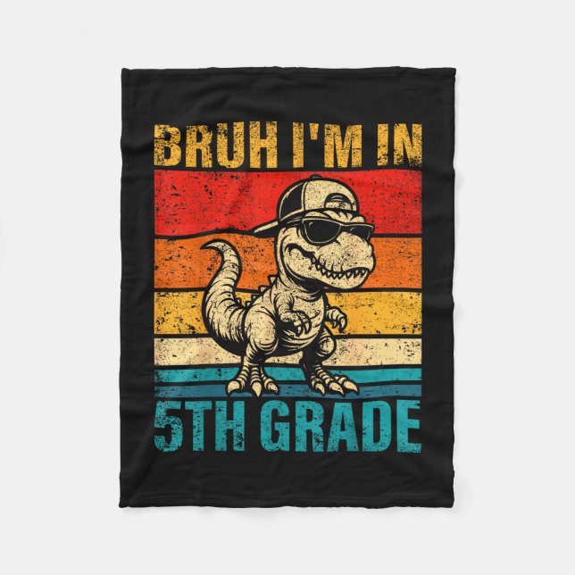 Femte klass dinosaurie bruh i 5:e klass elev fleecefilt (Framsidan)
