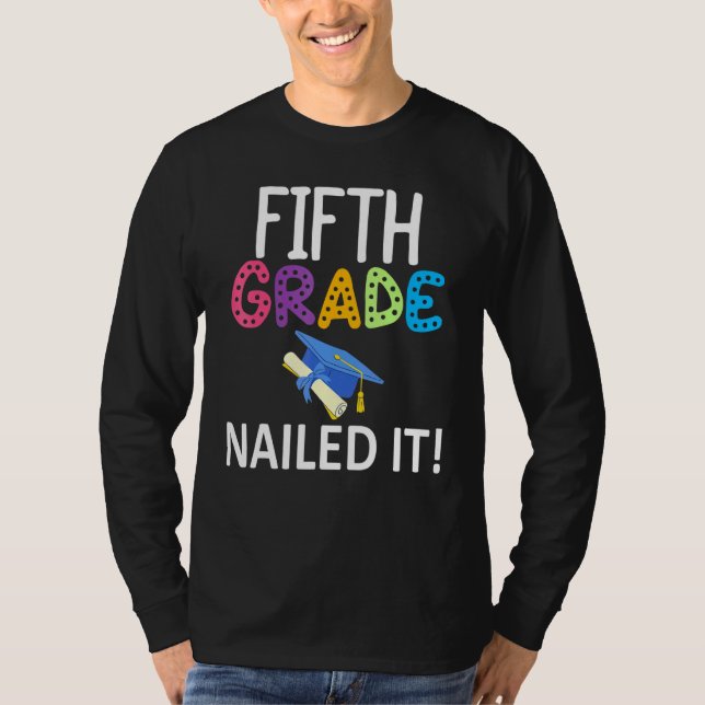 Femte Klass, färgat, gick ut med Grammar School Gr T Shirt (Framsida)