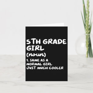 Femte Klass Girl Definition Roligt Back to school  Kort